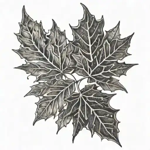 Create a tattoo design featuring the Canadian maple leaf intertwined with symbols representing your daughters, emphasizing their unique bond as twins tattoo design idea