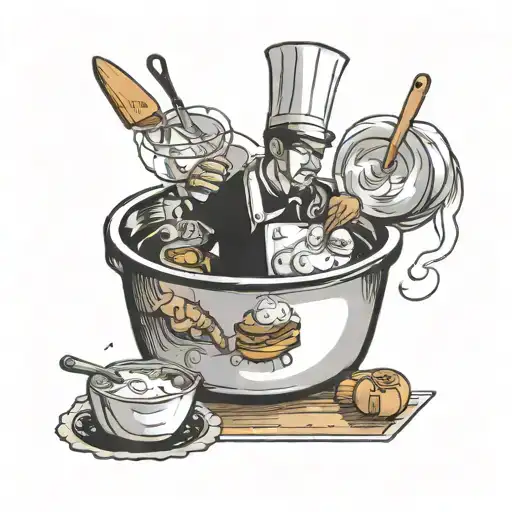 person baking tattoo design idea