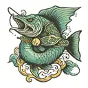 person fishing tattoo design idea