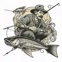 person fishing tattoo design idea
