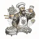 person baking tattoo design idea
