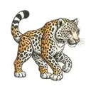 snow leopard jacket tattoo design idea