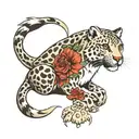 snow leopard jacket tattoo design idea