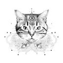 Cat and Butterfly tattoo design idea