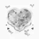 small black plane with a heart-shaped trail without background, minimalism tattoo design idea