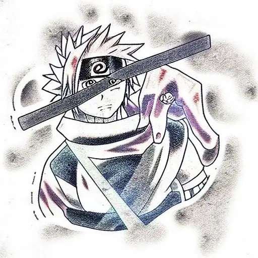 Anime, naruto and sasuke, fighting tattoo design idea