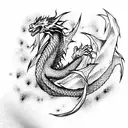 Anime, main hero, fire, dragon tattoo design idea