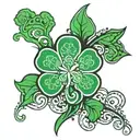 Boston Celtics logo with clover in background green  tattoo design idea