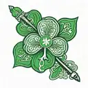 Boston Celtics logo with clover in background green  tattoo design idea