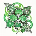 Boston Celtics logo with clover in background green  tattoo design idea