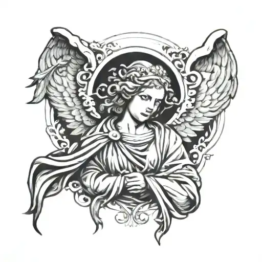 Biblical Angel tattoo design idea