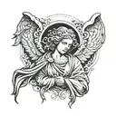 Biblical Angel tattoo design idea