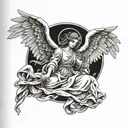 Biblical Angel tattoo design idea
