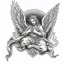 Biblical Angel tattoo design idea