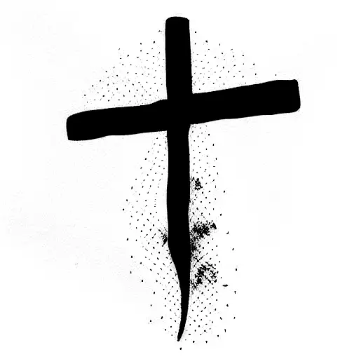 cross with bible verse tattoo design idea