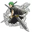 one piece zoro sword tattoo design idea