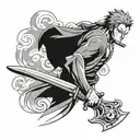 one piece zoro sword tattoo design idea