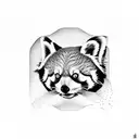 Red panda with a sad face looking at an empty food bowl tattoo design idea