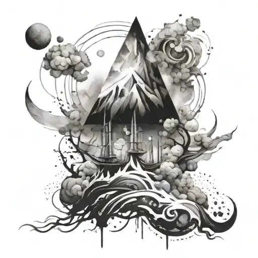 An abstract watercolor design representing the client's passion for exploring new horizons tattoo design idea