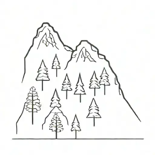 Twin peaks glastonbury grove trees outline tattoo tattoo design idea