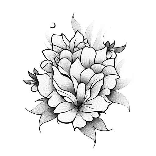 A stack of books surrounded by blooming flowers tattoo design idea