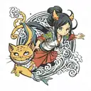 Fairy tail magic drain girl tattoo design idea