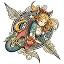 Fairy tail magic drain girl tattoo design idea