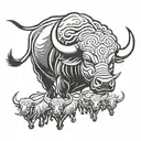 bulls on parade tattoo design idea