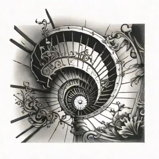 spiral staircase tattoo design idea