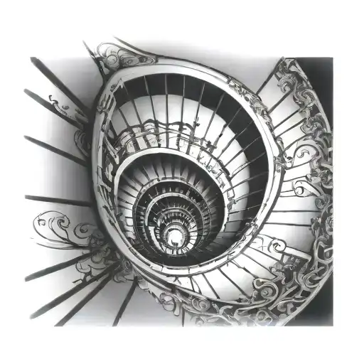 spiral staircase tattoo design idea