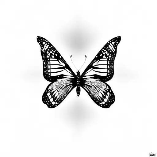 tribal with butterfly tattoo design idea