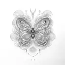 tribal butterfly tattoo design idea