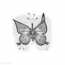 tribal butterfly tattoo design idea