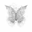 tribal butterfly tattoo design idea
