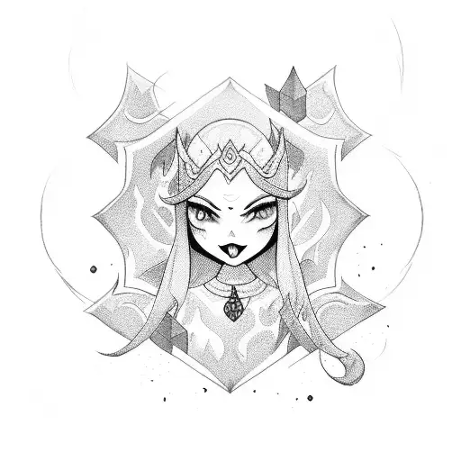 cute arcane jinx tattoo design idea