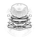 shiny delicious sandwich tattoo in black and white tattoo design idea