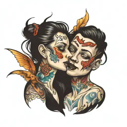 grief loss tatto mixed tattoo design idea