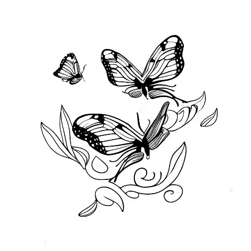 enjoy the butterflies with two butterflies tattoo design idea