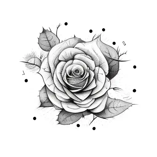 bird clock roses thorns tattoo design idea