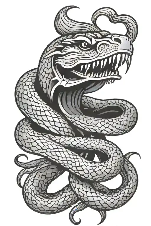 chrome hearts logo and a snake tattoo design idea