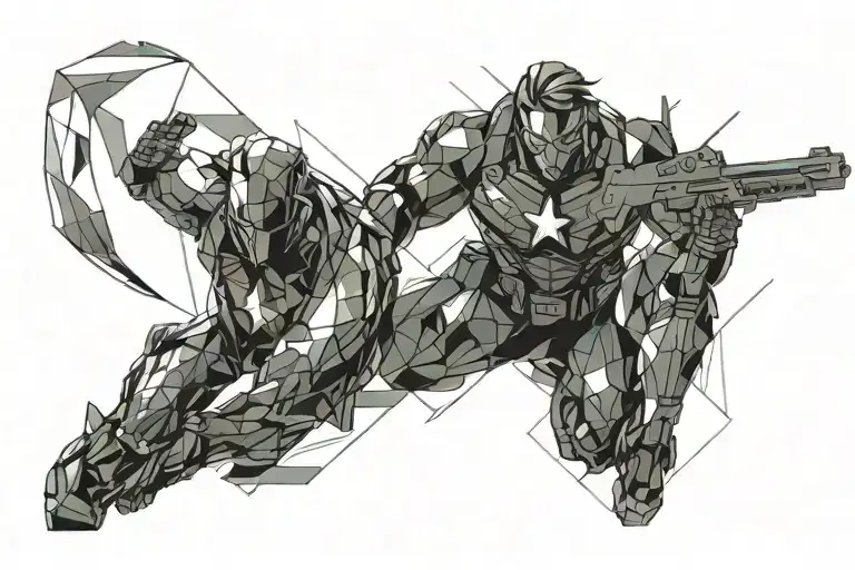 spring Summer Autumn Winter Soldier arm tattoo design idea