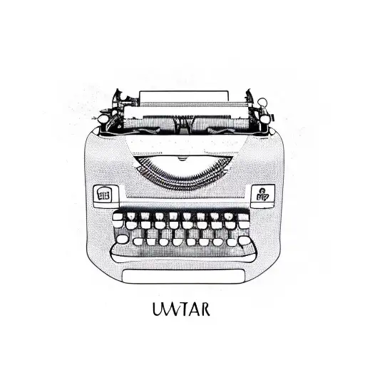 two name typewriter font tattoo design idea
