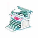 two name typewriter font tattoo design idea