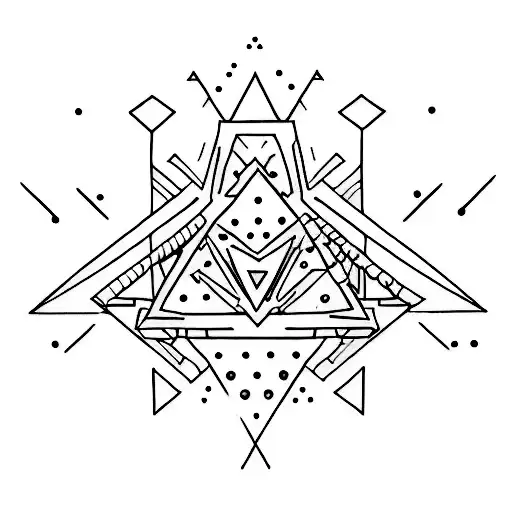 I would like to commission a custom tattoo design. I have a specific idea: I'd like an anvil created from triangles, squ tattoo design idea