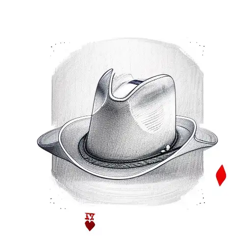 cowboy hat sitting on top of cowboy boots in front of a playing card tattoo design idea