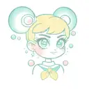 tatto stencil of bubbles form powerpuff girls cosplaying as Sailormoon  tattoo design idea