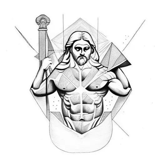 greek mythology muscles tattoo design idea
