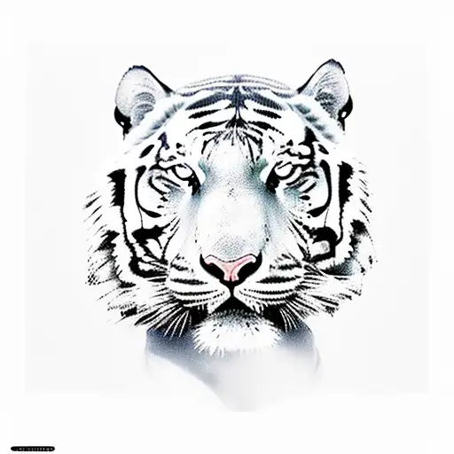 tiger face in blatts tattoo design idea