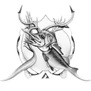Hunting and fishing tattoo sleeve tattoo design idea