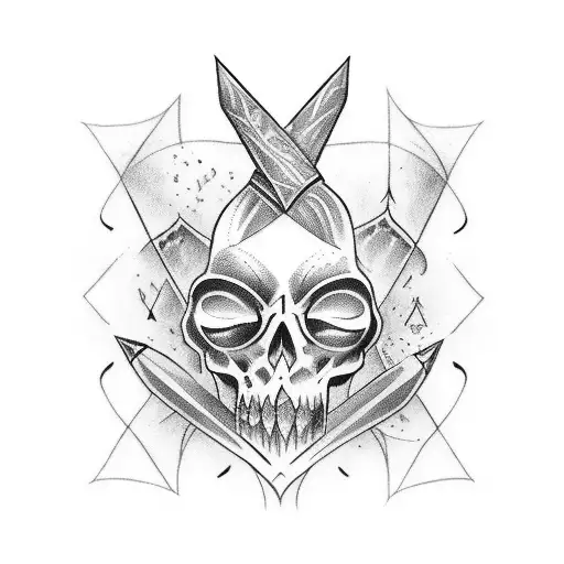 witch ceremonial dagger wiccan tattoo design idea